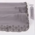 Pañuelo hijab de gasa con elegante borde de encaje bordado, ligero transpirable gris. - Quicksilver