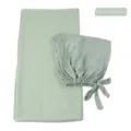 Chiffon hijab en strikkap set in lauriergroen, veelzijdige moslim lange hoofddoek. - Lauriergroen