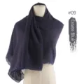 Dark blue chiffon embroidered scarf elegant hijab wrap shawl stylish head cover fashion accessory - Estate Blue