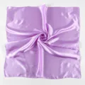 Solid color satin square scarf, elegant silk feel hair scarf and fashion neck wrap for women. - Pink