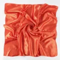 Sciarpa Quadrata Raso Unito Arancione Fascia Capelli Seta Moda Donna Sciarpa Bella - arancione brillante