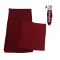 Biking red chiffon hijab under cap set, matching long scarf and inner cap combo for women. - A20