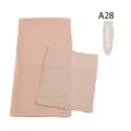 Chiffon hijab and under cap set modal headscarf pink variant for daily modest wear style. - A28