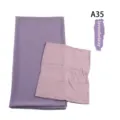 Matching chiffon hijab and modal inner cap set in lavender gray, comfortable everyday wear. - A35