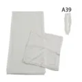 White chiffon hijab and inner cap set modal long scarf muslim headwrap variant style - A39