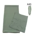 Matching Chiffon Hijab Under Cap Set Modal Long Scarf Muslim Headwrap Laurel Green - A45