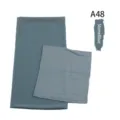 Stone blue chiffon hijab and undercap set, modal long scarf outfit for comfortable daily wear. - A48