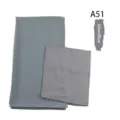 Matching chiffon hijab and under cap set, modal long scarf in silver blue for women. - A51