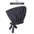 Gorro elástico de modal en color liso con cordones ajustables para mujer variantes - Pizarra Oscura