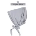 Gorro elástico de modal para debajo del pañuelo transpirable cubierta de cabeza lisa - Azul Niebla