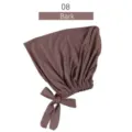 Gorro elastico de modal color solido ajustable cubierta para la cabeza bufanda hijab - Corteza