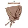 Gorro hijab elástico de modal transpirable pañuelo interior color sólido ajustable cabeza - Arena de Cuba