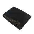 Solid black chiffon long scarf with elegant metal bead chain trim, stylish Muslim hijab. - Black / 175*70cm