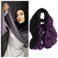 Detail view of the lightweight gradient modal hijab scarf, showing soft fabric texture and drape. - 170*90cm / 02