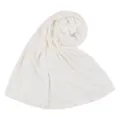 Bufanda larga de modal blanco con diamantes de imitación, elegante hiyab brillante de moda. - Blanco(12)