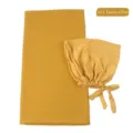 Chiffon Hijab met Knoopmuts Set Tawny Olive Moslim Lange Sjaal Dames Hoofddeksel - Bruinachtig Olijf