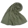 Variante bufanda larga pedrería modal verde oliva, hiyab liso suave para mujeres. - Verde Militar (13)