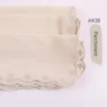 Pañuelo hijab de gasa bordada con encaje variante Parchment #A38 elegante accesorio de moda - Pergamino