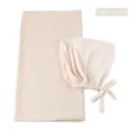 Chiffon hijab en strikmuts set in perkament, elegante comfortabele islamitische hoofddoek. - Beige