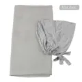 Grijs chiffon hoofddoek en muts set, veelzijdige lange hijab en bonnet combinatie voor dames. - Grijs