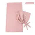 Chiffon Hijab en Strikmuts Set Moslim Hoofddoek Lange Sjaal Elegante Roze A29 - Zilver Roze