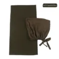 Chiffon Hijab Set met Strikmuts Moslim Lange Sjaal Capulet Olive Mode Stijlvol - Donker Olijfgroen