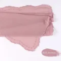 Elegante hijab de gasa bordado con borde ondulado, hermoso pañuelo musulmán para mujer. - A23