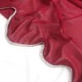 Μπορντό σιφόν μαντήλα hijab με λαμπερή αλυσίδα από στρας, κομψό και μονόχρωμο σχέδιο. - Μπορντό