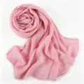 Pink Honeycomb Crinkle Lace Scarf Hijab Lightweight Breathable Daily Fashion Accessory - 06 Pink