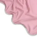 Pink chiffon hijab scarf featuring sparkling rhinestone chain scalloped edge detail for women. - Pink