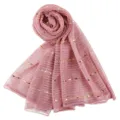Elegant women pleated sequin long scarf shiny shawl fashion wrap accessory for winter autumn - 200x85cm / 07 Leather Red