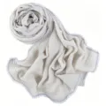 Light grey crinkled lace scarf and hijab, honeycomb textured cotton fashion accessory. - 12 Beige Apricot