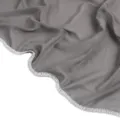 Grey chiffon hijab scarf with sparkling rhinestone chain edge, elegant solid color wrap. - Gray