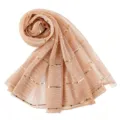 Women shimmer sequin long scarf elegant pleated metallic shawl fashion glitter headwrap neckwear - 200x85cm / Light Greenish Yellow