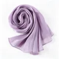 Light purple shimmer long scarf stylish hijab breathable soft elegant accessory for women - Purple