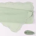 Pañuelo de gasa bordado con borde ondulado, elegante chal hijab verde laurel para mujer. - A45