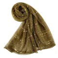 Elegant women's metallic shimmering long scarf, premium gold Indian shawl for autumn winter. - 200x85cm / 15 Gold