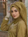 Elastic metallic fabric hijab fashion women headscarf stylish shiny Islamic head cover - 16
