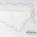 Bufanda Gasa Elegante con Borde Ondulado Hiyab Blanco Nieve A39 Pañuelo de Cabeza - A39