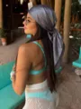 Elegantes Satintuch in Unifarbe, vielseitiges minimalistisches Haartuch für Damen Mode. - Grau