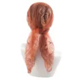 Elegante bruine roos geborduurde ademende gaze vierkante hoofddoek voor vrouwen. - 75*75cm / Amber