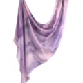Purple Tie-Dye Satin Polyester Scarf Long Turkish Headscarf Elegant Drape Accessory - 42