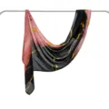 Detailed view of the modal cotton scarf showing abstract pink black and golden prints. - 170*70cm / 37