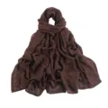 Solid color breathable modal scarf, lightweight soft long shawl for women daily wear. - Dark Brown
