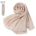 Solid color island silk pleated long scarf, lightweight breathable sand color variant. - Sand