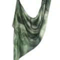 Green satin polyester tie-dye print long scarf stylish women accessory hijab shawl - 44