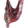 Cross-border stylish abstract printed tie-dye long scarf satin polyester women hijab. - 11
