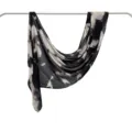 Women modal rayon printed shawl scarf detail view showing abstract ethnic pattern fabric. - 170*70cm / 42