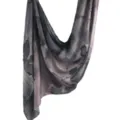 Abstract watercolor print long scarf, elegant tie-dye grey and pink Turkish headscarf. - 21