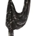 Bohemian watercolor print polyester cotton scarf, stylish tie-dye dark design variant. - 80*180cm / 83